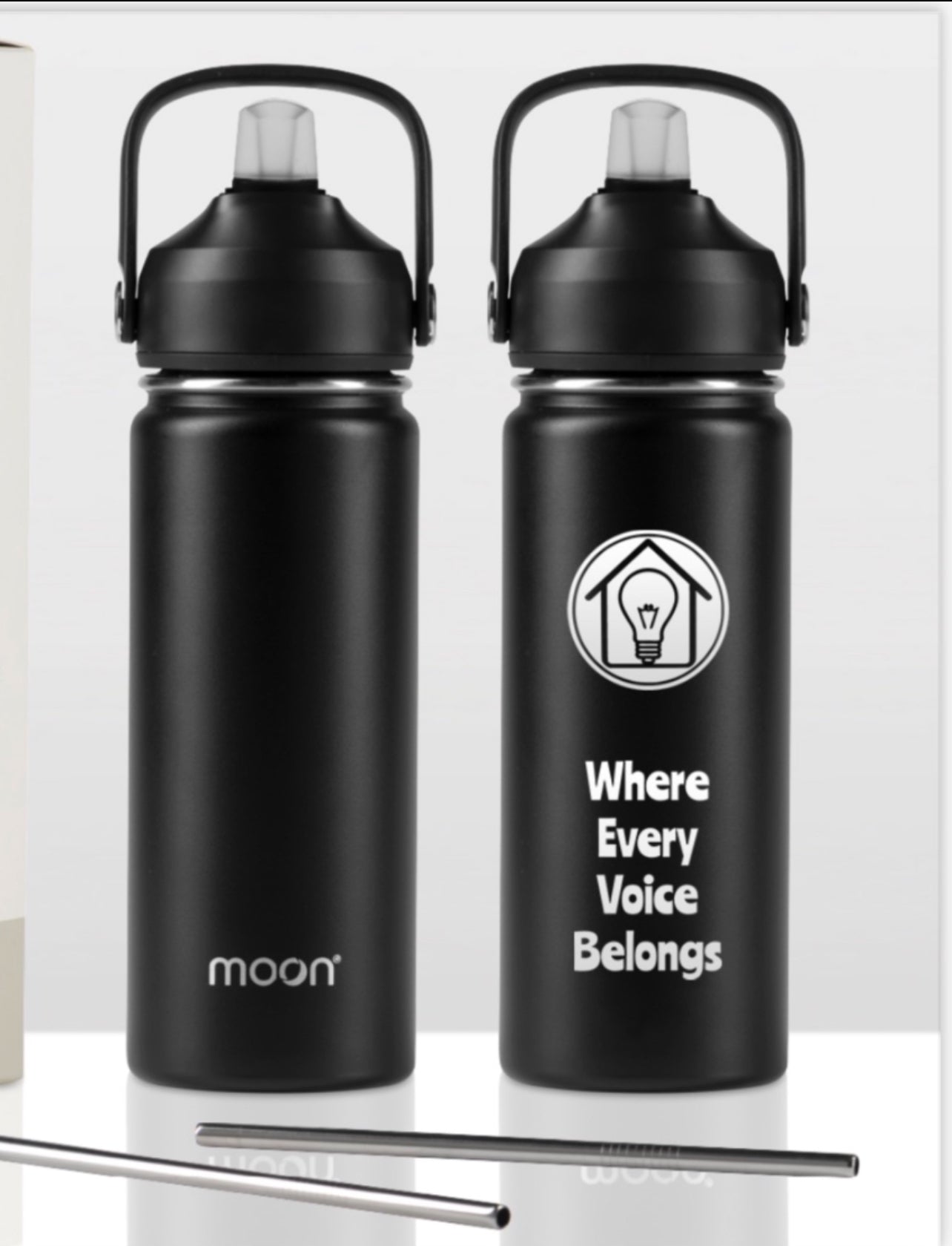 PRE ORDER - Leave a light on Podcast Insulated Water Bottle with Straw Lid 500ml